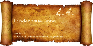 Lindenbaum Anna névjegykártya